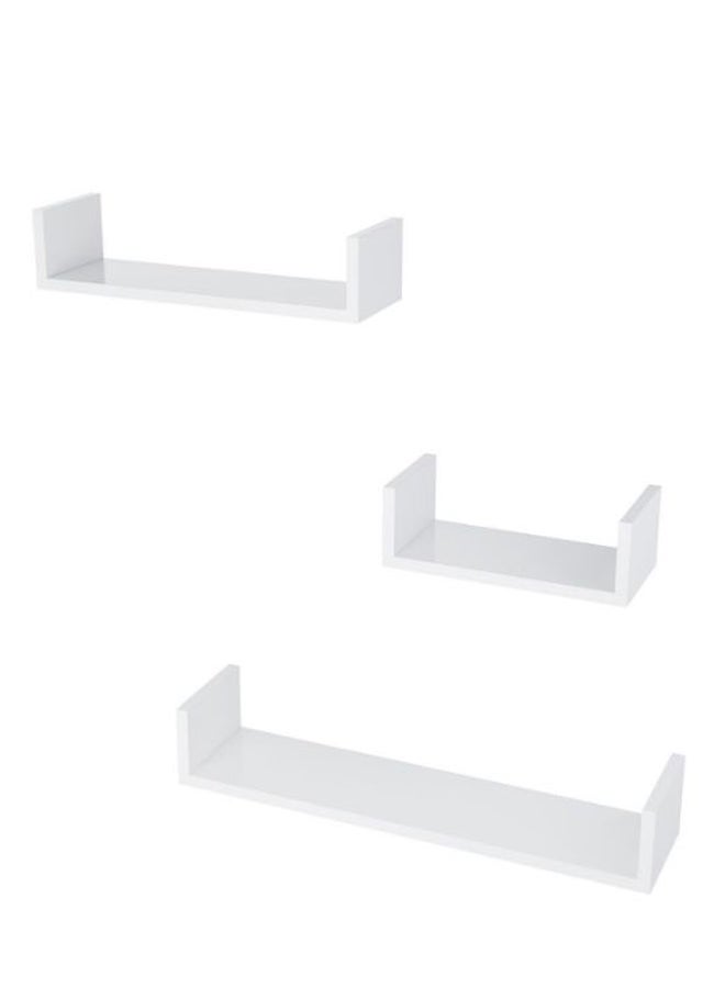 Generic - 3-Piece U-Shape Floating Wall Shelve Set White - Image 1