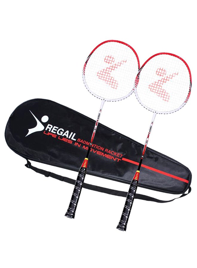 REGAIL 2 Player Badminton Racket Set With Cover Bag 66.5 x 19.5cm - Image 1