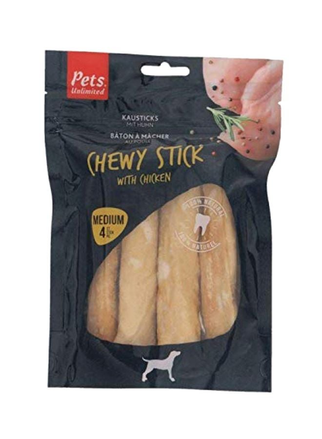 Pets Unlimited - 4-Piece Chewy Sticks With Chicken Beige 100grams - Image 1