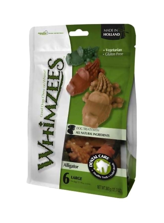 WHIMZEES 6-Piece Dental Chews Alligator Beige/Brown 320grams 