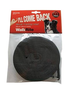Mikki WalkRite Recall Training Lead Black 20feet 