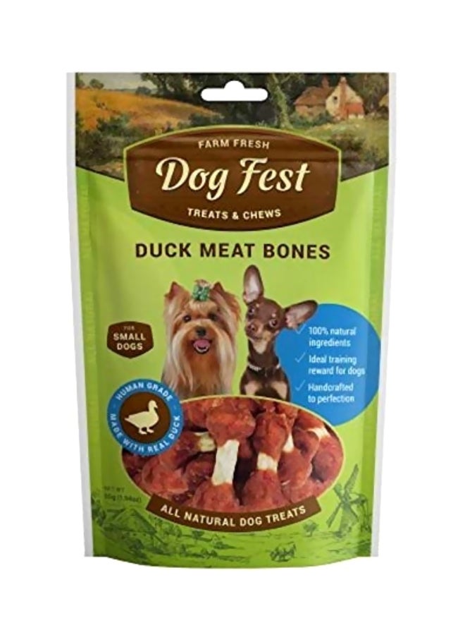 Dog Fest Duck Meat Bones Treat Brown/White 55grams