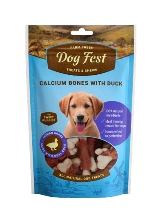 Dog Fest Calcium Bones With Duck Brown/White 90grams 