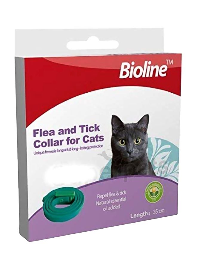 بايولاين طوق رقبة ضد البراغيث والقراد مخصص للقطط أخضر 35سم