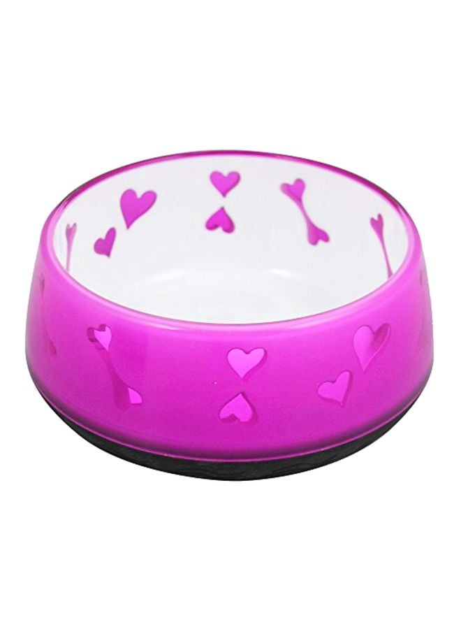 all for paws Love Themed Dog Bowl Pink/White 600ml 