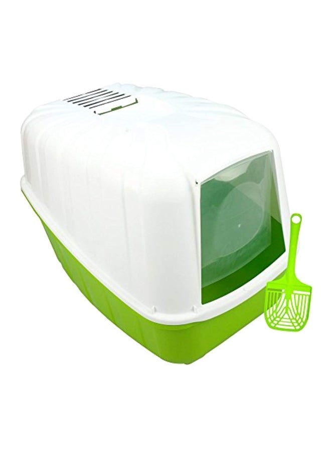 MPS2 Replaceable Carbon Filter Litter Box White/Green  - Image 1