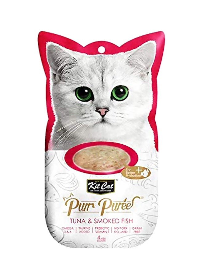 Kit Cat Puree Tuna And Smoked Fish Flavour Wet Food 60grams