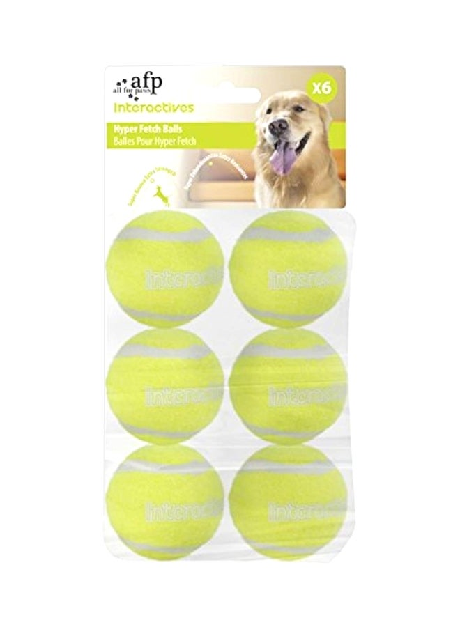 afp 6-Piece Interactive Hyper Fetch Balls Set Neon Green/White