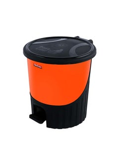 DELCASA Easy Pedal Garbage Bin Orange/Black 12Liters 