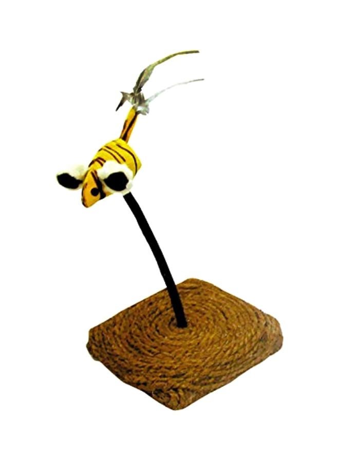 Duvo Mouse On Pedestal Cat Toy Beige/Black/Yellow