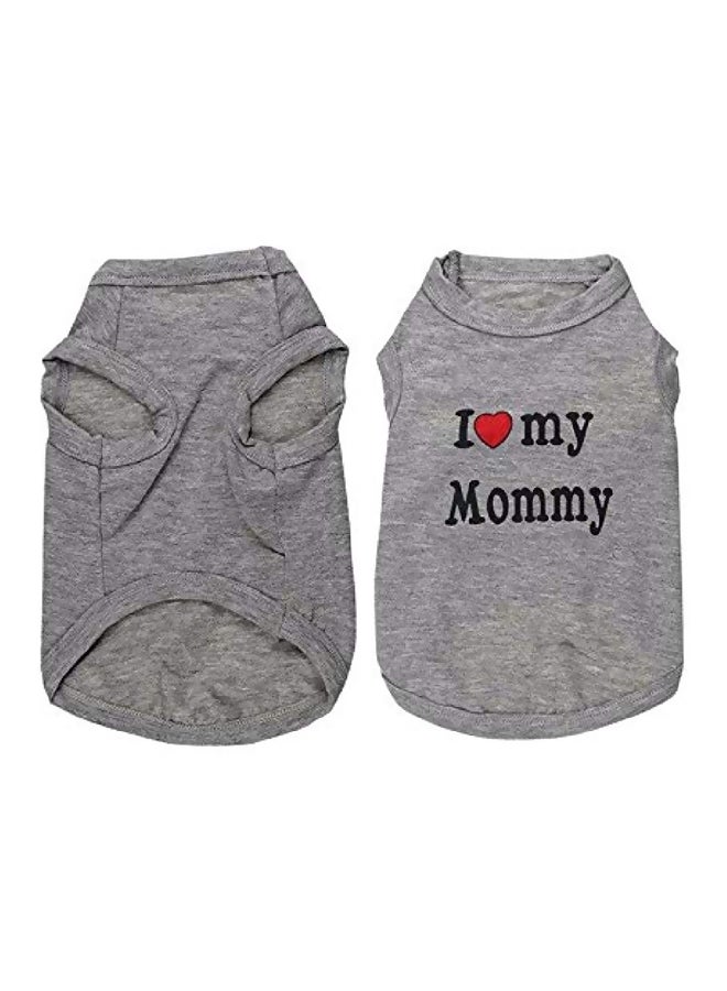 زشيكو تيشيرت مطبوع بعبارة “I Love My Mommy” رمادي/ أسود/ أحمر S - Image 2