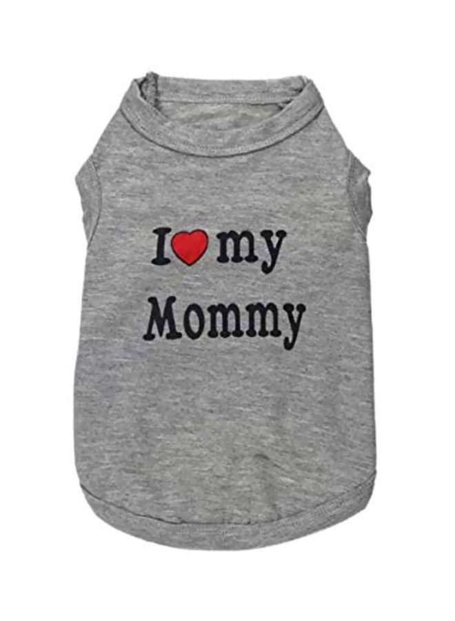 فيست مطبوع عليه عبارة "I Love My Mommy" رمادي/ أسود/ أحمر S - Image 1