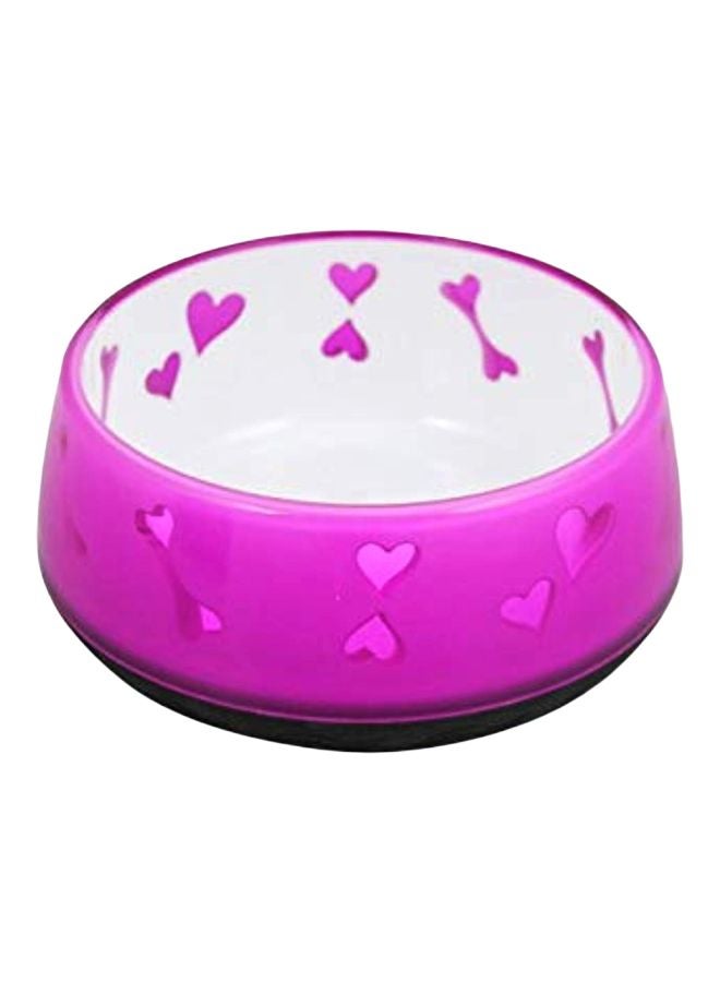 afp Bone And Heart Design Bowl Pink/White M