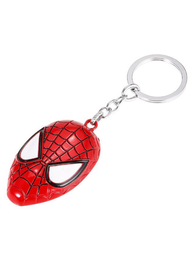 Spider-Man Mask Keychain Red/Silver