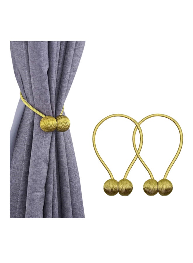 2-Piece Magnetic Curtain Tieback Set Gold 16inch