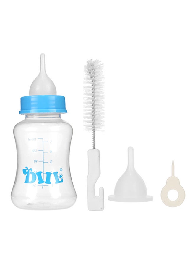 Generic Puppy Kitten Feeding Bottle Kit Clear/Blue 150ml