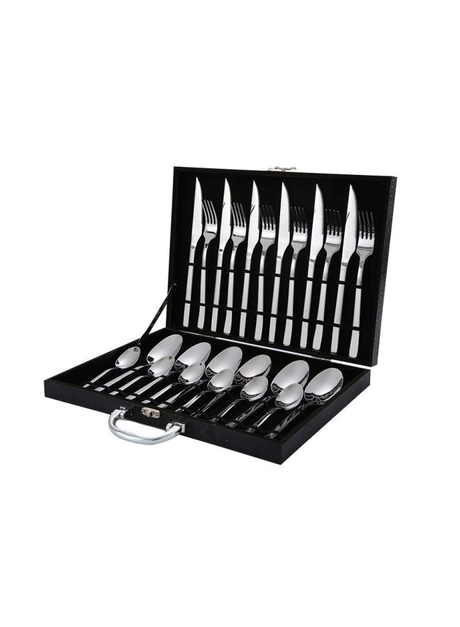 24-Piece Cutlery Set With Box Sliver