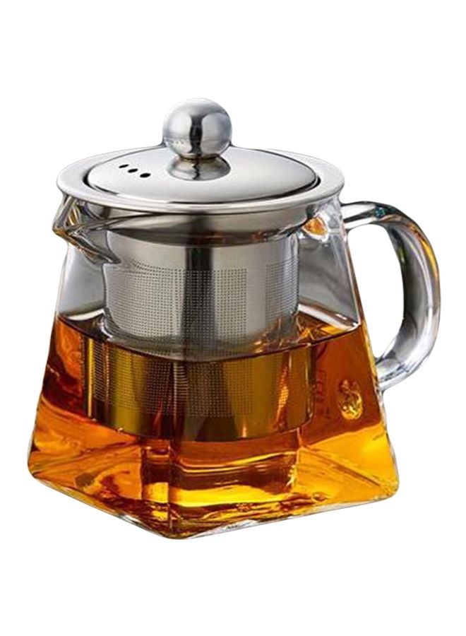 Tea Pot With Filter Silver/Clear 8.7x8.7x11.3centimeter