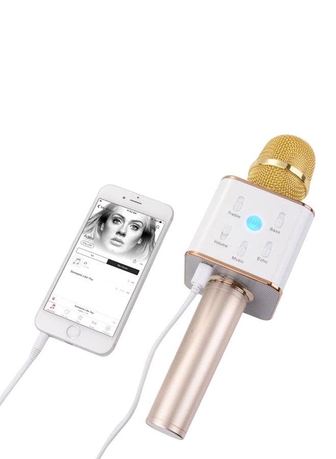 Q7 Bluetooth Karaoke Microphone With Speaker Q7 Gold/White