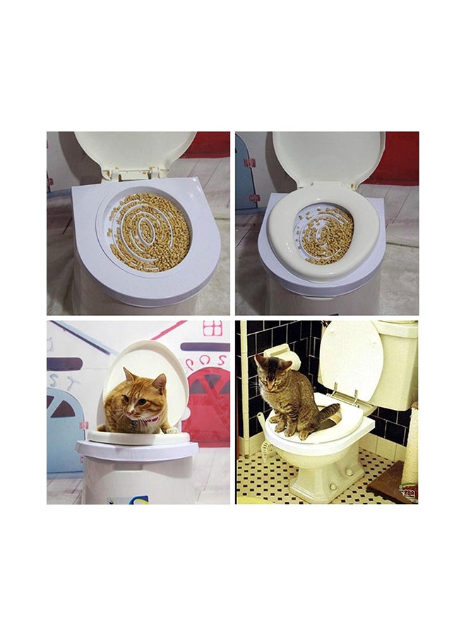 Cat Toilet Training Kit Litter Tray Box White 40.5x4.5x39cm - Image 1