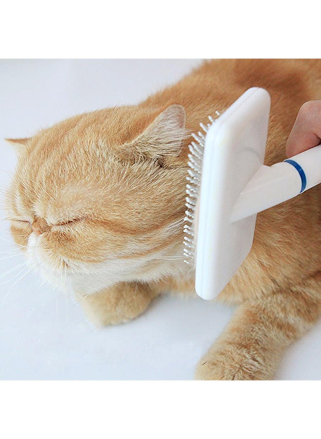 فرشاة تنظيف تستخدم كمشط تصفيف متعدد الوظائف بأسنان من المعدن على شكل إبر، للقطط والكلاب والحيوانات الأليفة أبيض 20x5x10سم - Image 4