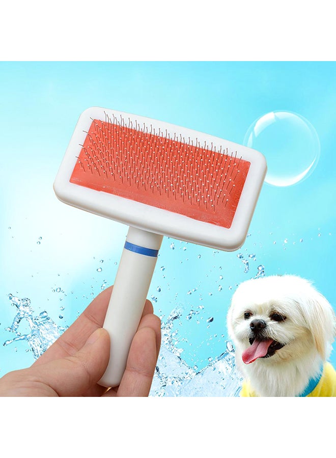 فرشاة تنظيف تستخدم كمشط تصفيف متعدد الوظائف بأسنان من المعدن على شكل إبر، للقطط والكلاب والحيوانات الأليفة أبيض 20x5x10سم - Image 5