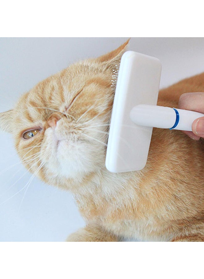 فرشاة تنظيف تستخدم كمشط تصفيف متعدد الوظائف بأسنان من المعدن على شكل إبر، للقطط والكلاب والحيوانات الأليفة أبيض 20x5x10سم - Image 3