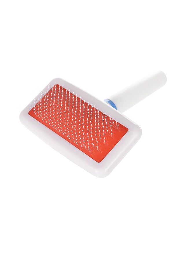 فرشاة تنظيف تستخدم كمشط تصفيف متعدد الوظائف بأسنان من المعدن على شكل إبر، للقطط والكلاب والحيوانات الأليفة أبيض 20x5x10سم - Image 1