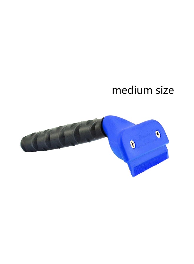 فرشاة إزالة الشعر للحيوانات الأليفة مناسبة للكلاب ذات الشعر القصير أسود/أزرق 22x5x15سم - Image 1