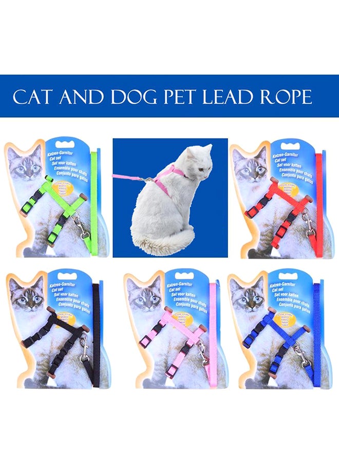 Generic Adjustable Pet Cat Nylon Collar Lead Leash Pet Harness Belt Black 10x2x8centimeter  - Image 4