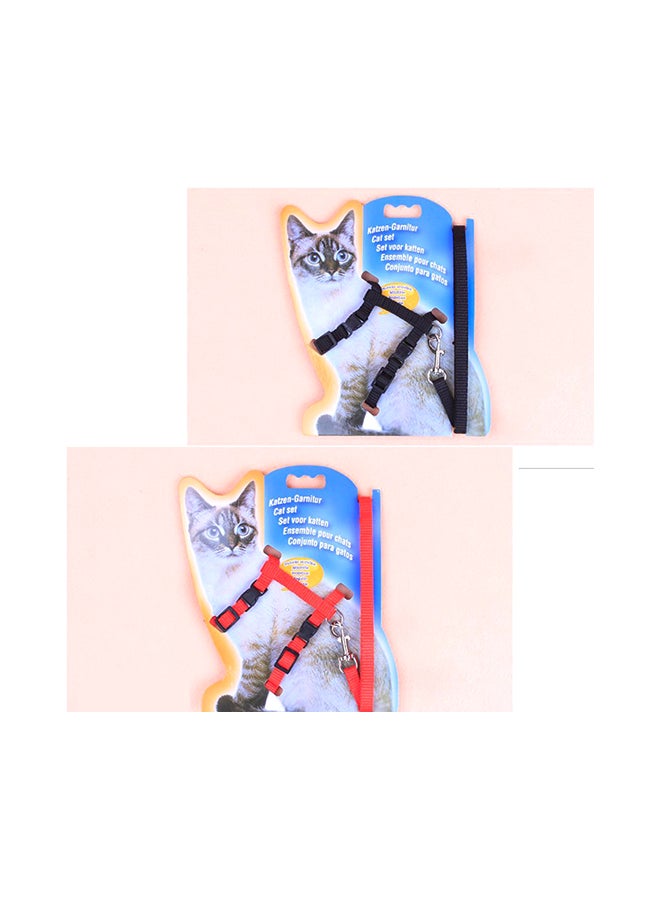 Generic Adjustable Pet Cat Nylon Collar Lead Leash Pet Harness Belt Black 10x2x8centimeter  - Image 3
