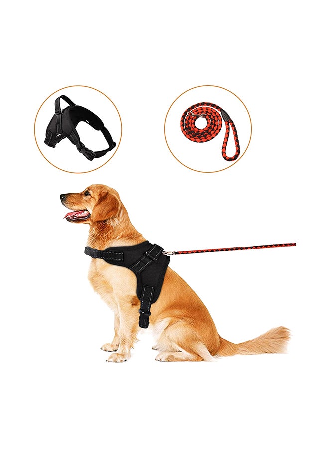 Generic Pet Dogs Puppy Adjustable Collar Chest Harness Black/Red 24x5x20centimeter  - Image 1