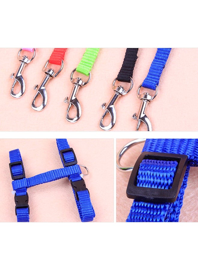 Generic Adjustable Pet Cat Nylon Collar Lead Leash Pet Harness Belt Blue 8.66x0.79x6.89inch  - Image 2