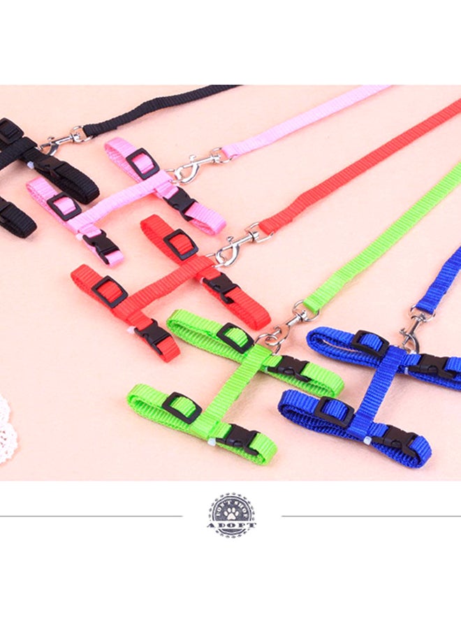 حزام لجام بطوق ورباط من النايلون قابل للتعديل للحيوانات الأليفة والقطط أخضر 8.66x0.79x6.89بوصة - Image 2