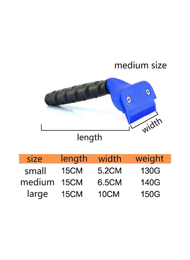 فرشاة إزالة الشعر للحيوانات الأليفة مناسبة للكلاب ذات الشعر القصير أسود/أزرق 22x5x15سم - Image 2