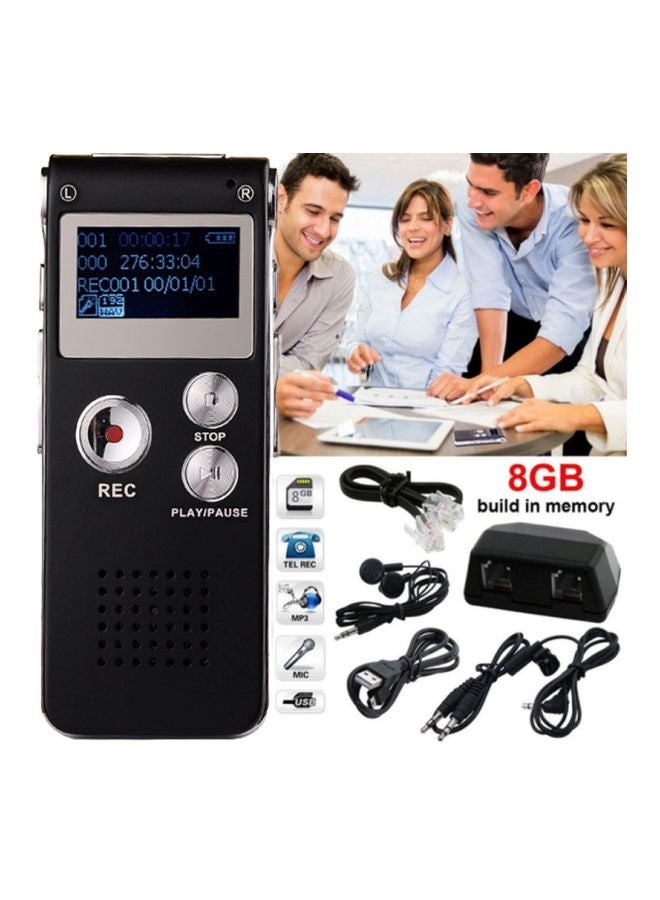 8GB Digital Voice Recorder Pen With LCD Screen And MP3 Player 415662 Black - Image 2