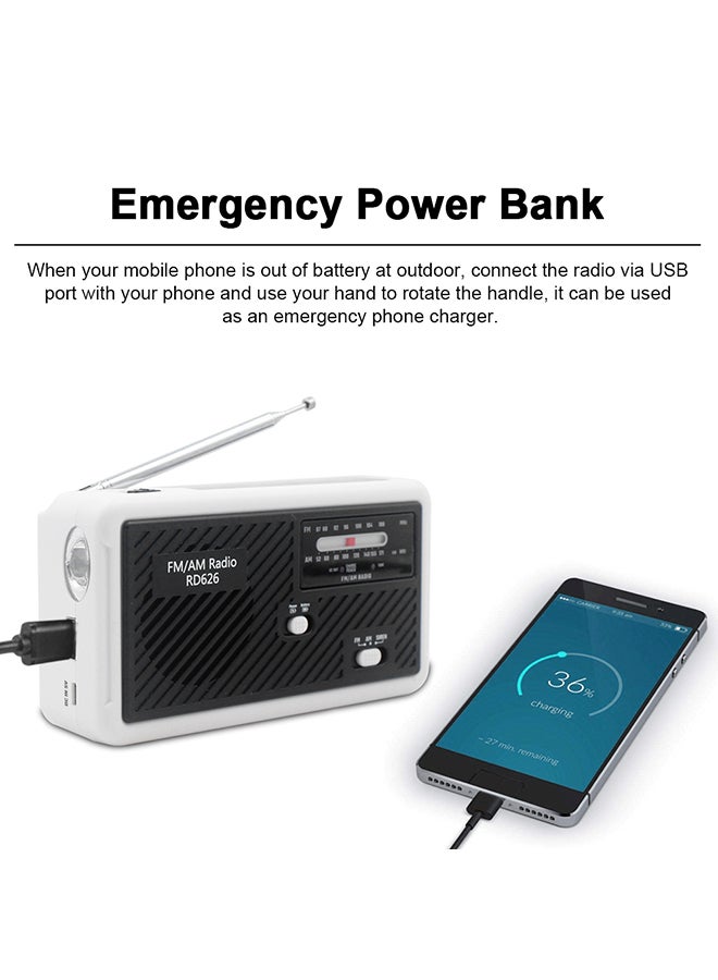 FM/AM Dual-Band Digital Radio V580 White with Black  - Image 3