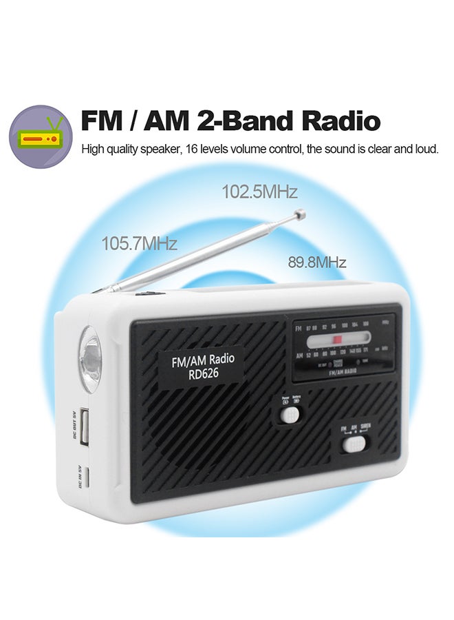 FM/AM Dual-Band Digital Radio V580 White with Black  - Image 2