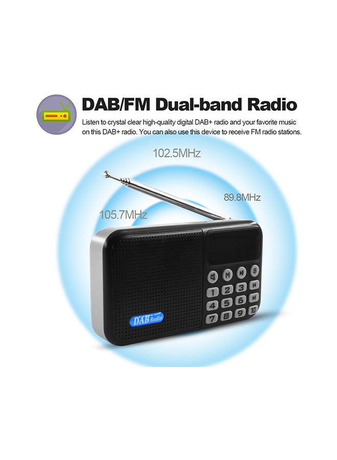 Portable Digital Radio V549 Black with Grey - Image 3