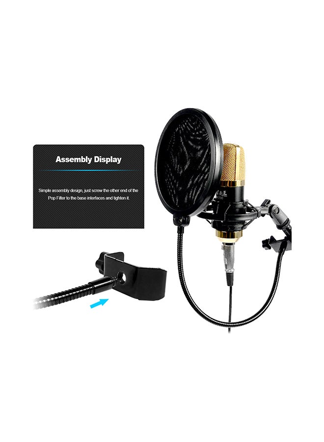 ميكروفون دائري مع حامل من المعدن V488 أسود - Image 2