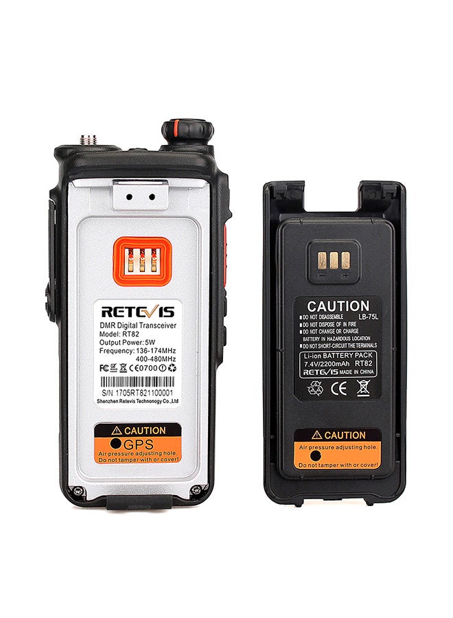 Two-Way Handheld Intercom IP67 Waterproof Walkie Talkie V475 Black