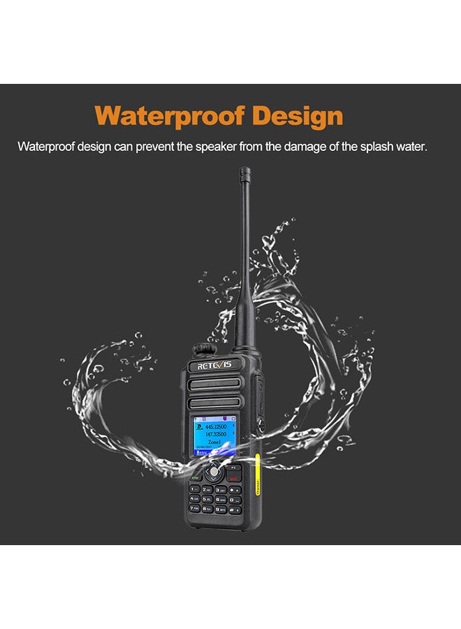 Two-Way Handheld Intercom IP67 Waterproof Walkie Talkie V475 Black
