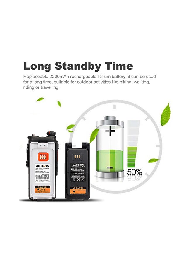 Two-Way Handheld Intercom IP67 Waterproof Walkie Talkie V475 Black