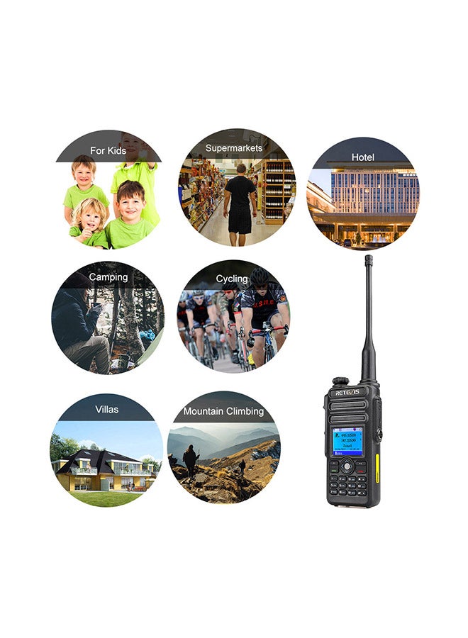 Two-Way Handheld Intercom IP67 Waterproof Walkie Talkie V475 Black