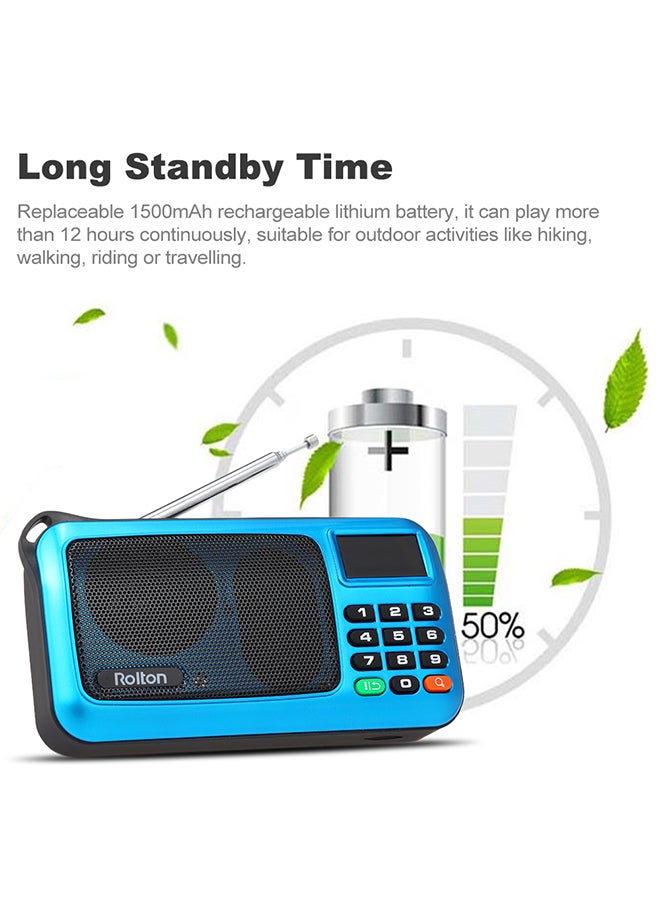 Rolton USB Portable Digital Radio V476 Blue  - Image 4