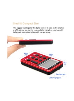Retekess Portable AM/FM Digital Radio With Earphones V376 Red  - Image 2