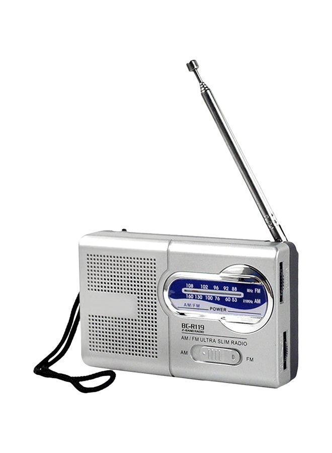 Generic AM/FM Dual Band Telescopic Antenna Radio V495 Silver/Black  - Image 1