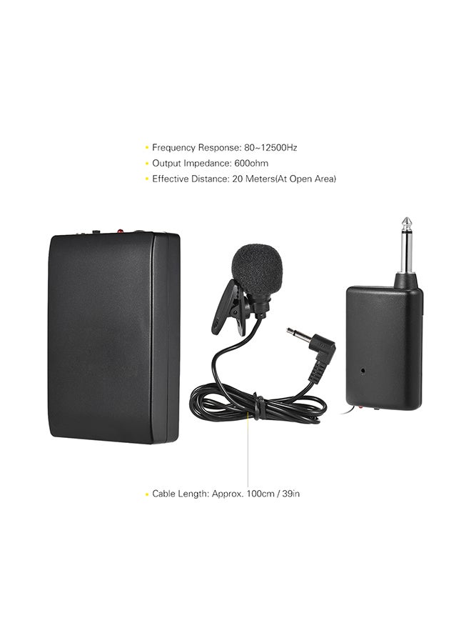 Mini Wireless Clip-on FM Microphone V466 Black  - Image 4