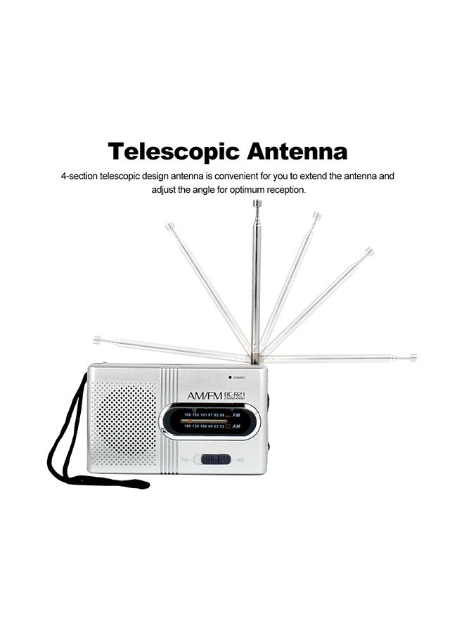 Generic AM/FM Dual Band Telescopic Antenna Radio V495 Silver/Black  - Image 4