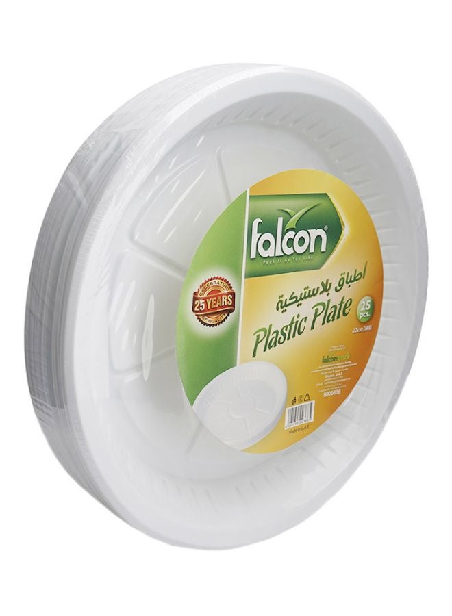 فالكون 25 قطعة من أطباق مستديرة الشكل أبيض 22سم